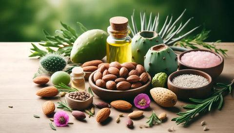 Natural oils and botanical ingredients used in everyday hair care