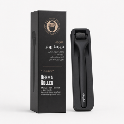 Diggn'It Derma Roller with bilingual retail box and protective tray on a clean white ecommerce background
